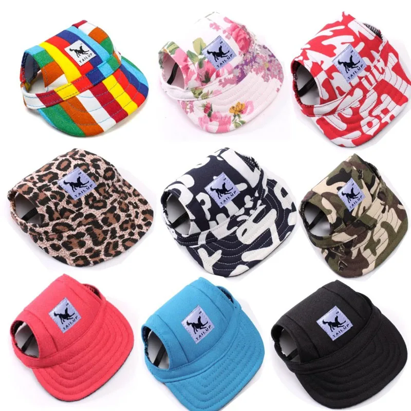 Dog Hat With Ear Holes Summer Oxford cloth Baseball Cap For Small Pet