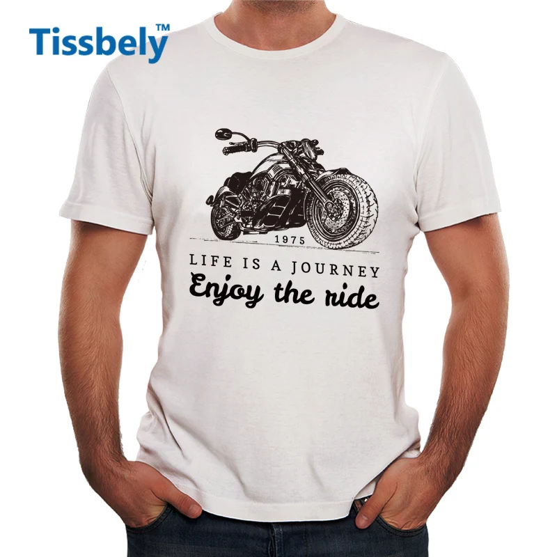 Tissbely Vintage Men Motorcycle Journey T Shirt Life is a Journey Enjoy