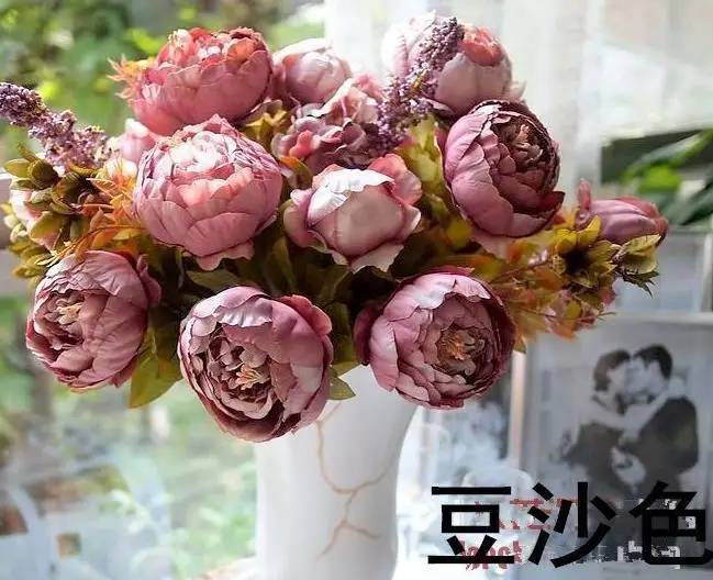 Искусственных цветов из сырого шелка для фестиваля Патриарха Дэна(8 цветочных головок) 611 - Цвет: Photo Color