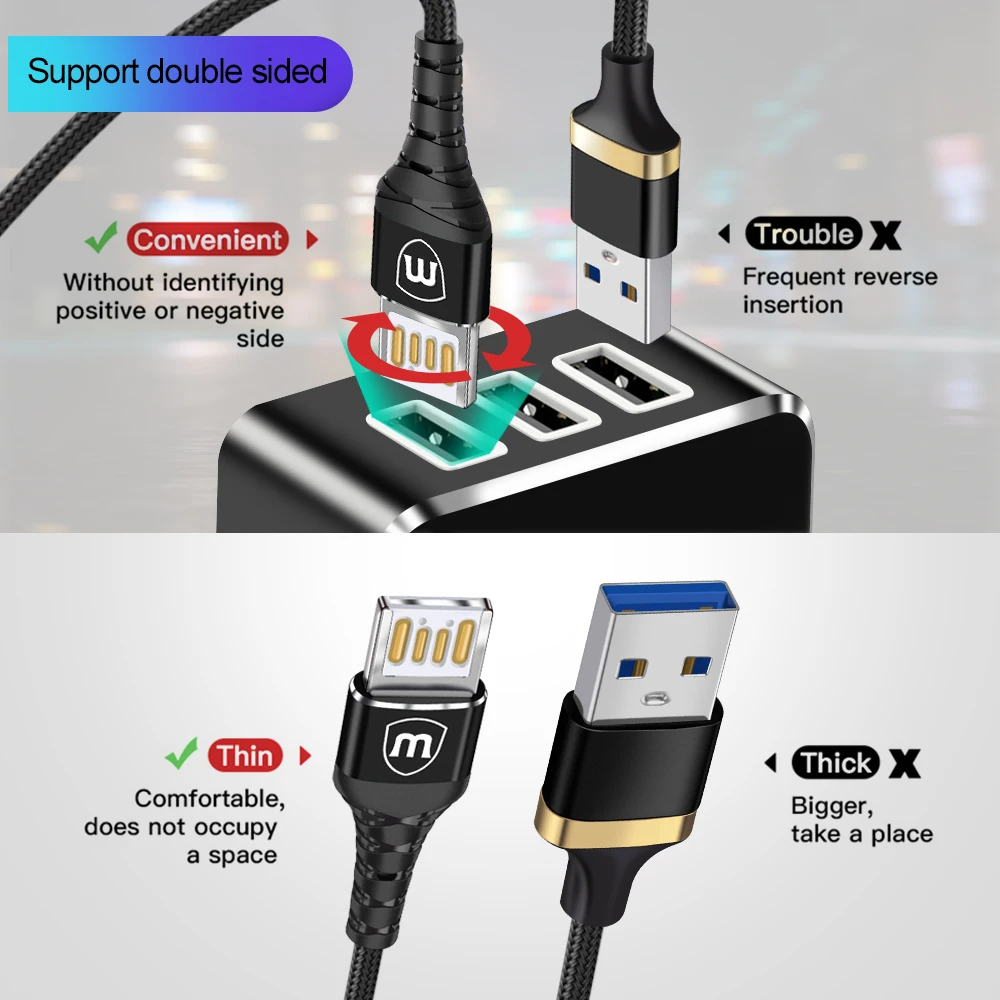 Кабель Marjay USB для быстрой зарядки кабель Type C Samsung S10 S9 S8 Micro Huawei P10 двусторонний Xiaomi