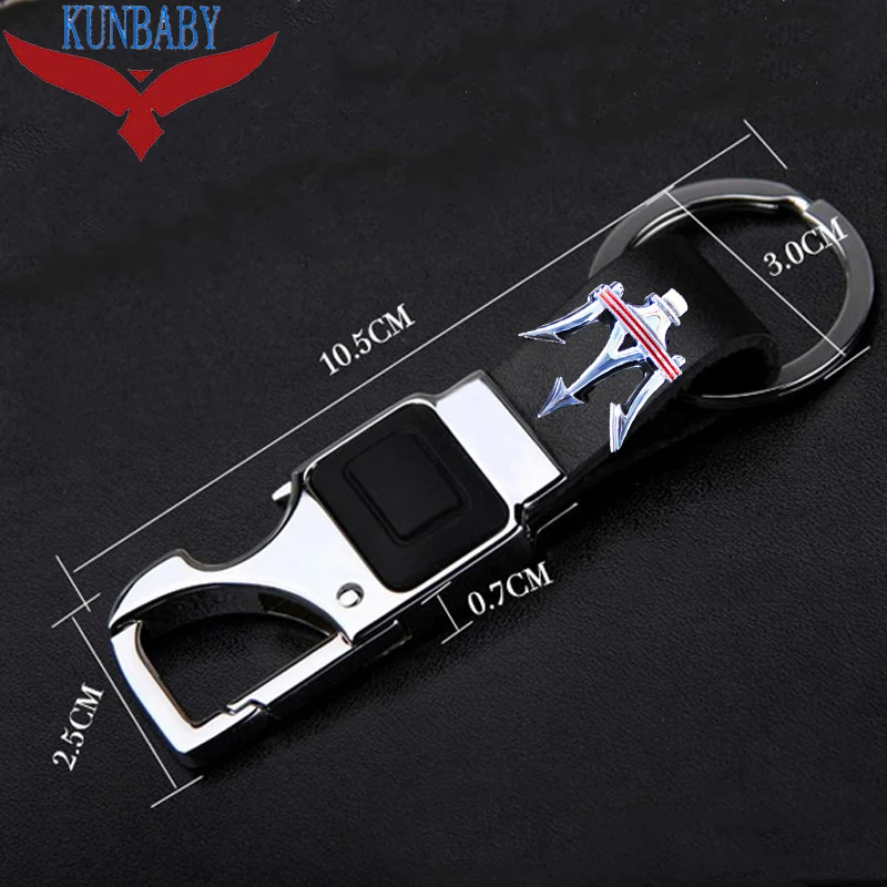 KUNBABY хороший металлический Кожаный Автомобильный Брелок с кольцом-держателем, светодиодный открывалка для бутылок, многофункциональный инструмент для Maserati 2