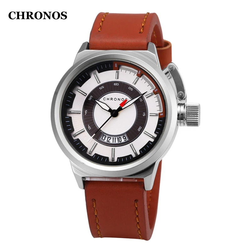 Chronos Mens Watches Luxury Casual Quartz Wristwatch Leather Strap Sports Watches Men Relogio Masculino Chronos Mens Watches Luxury Casual Quartz Wristwatch Leather Strap Sports Watches Men Relogio Masculino