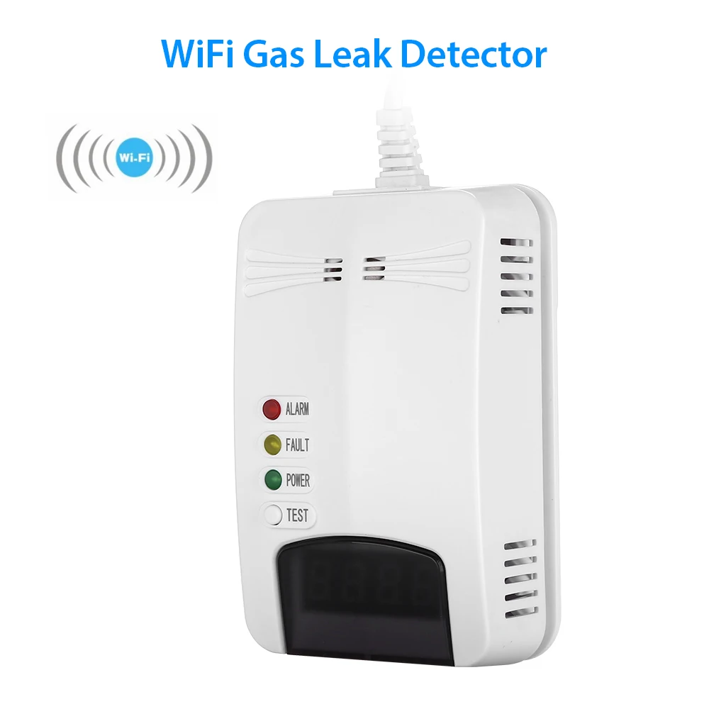 

Wireless Wifi GAS Detector Alarm app control Natural Leak Combustible Gas Detector works independent Wifi Smoke Detector