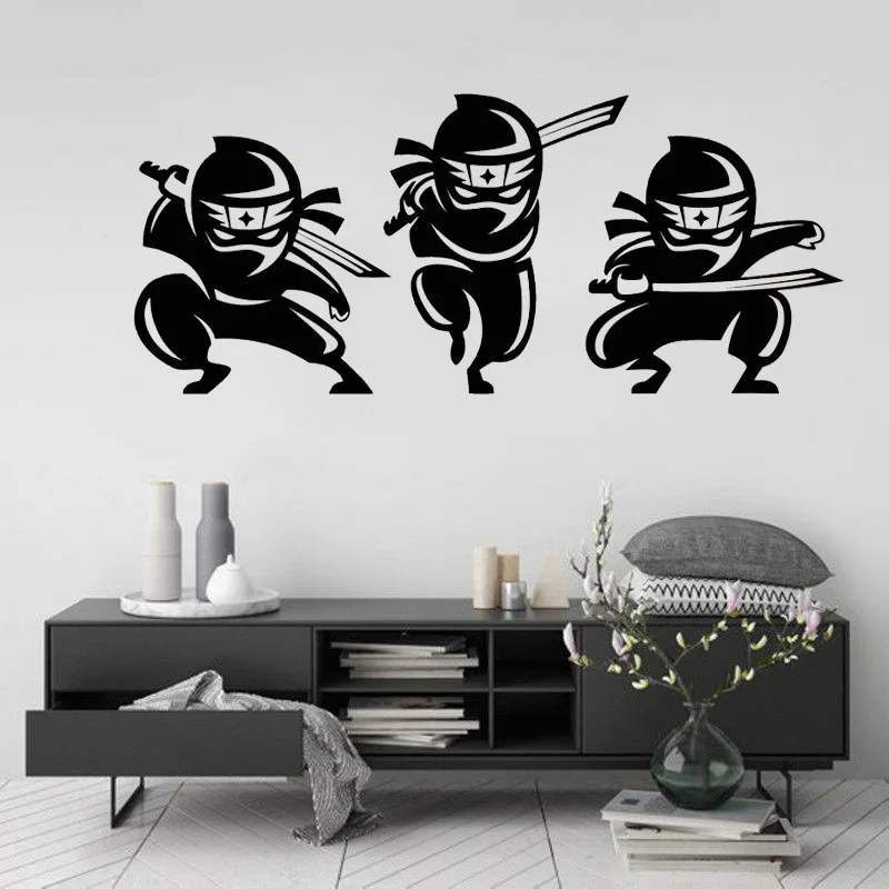YOYOYU Wall Decal Cartoon Asian Ninjas Decor For Children's Room Creative Stickers Vinyl Boys Art Interior ZW345 | Дом и сад