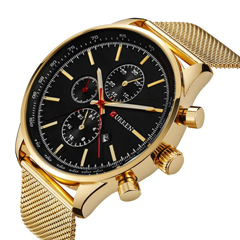 

2017 CURREN New Gold Quartz Watches Men Top Brand Luxury Wrist Watches Golden Clock Male Relogio Masculino Quartz-Watch 8227