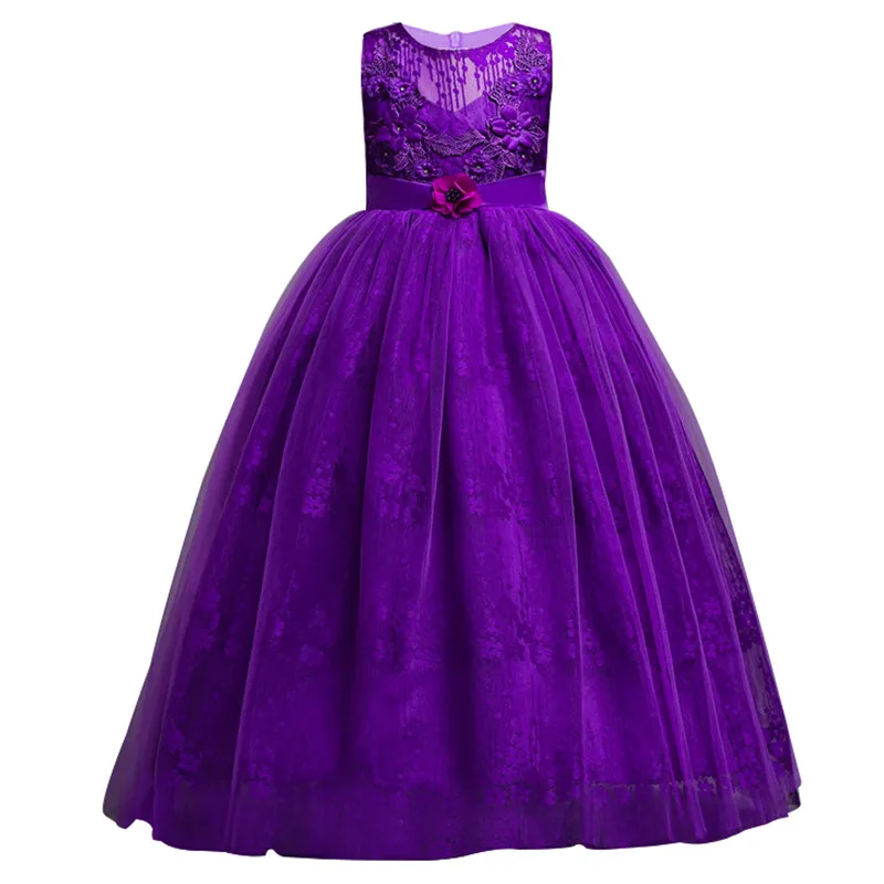 Вечерние платья кружевное платье принцессы с цветочным узором для девочек на свадьбу детская одежда для дня рождения и нового года 3, 4, 5, 6, 7, 8, От 9 до 14 лет - Цвет: as picture