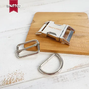 

100sets/lot (metal buckle+adjust buckle+D ring) DIY Dog Collar accessories 3.0cm customize LOGO personalized buckle