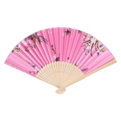 Красочный китайский бамбуковый складной веер с цветами для свадебной вечеринки - Цвет: style 4