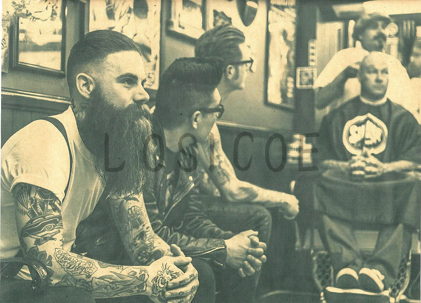 

Vintage Hairdresser Tattoos Patterned Posters Kraft paper Interior Painting Restoring Wall Sticker Barber Shop Decoration