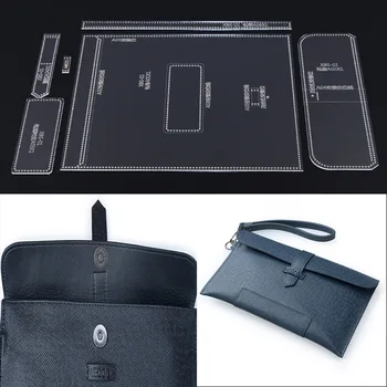 

1set DIY men's handbag mold hand bag hand-made leather plate pattern acrylic design durable template 27.5x16x2.5cm