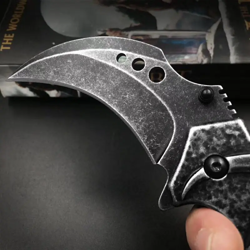 JUFULE сделано Deadpool Karambit Складной Карманный Походный инструмент для выживания EDC тактический Открытый охотничий Флиппер кухонный нож