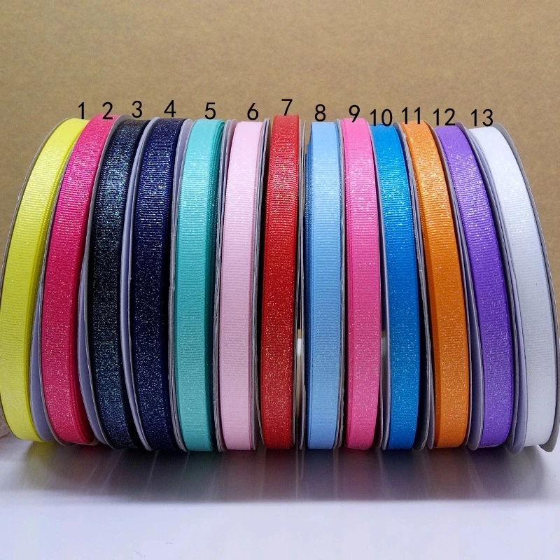 

Free shipping 2017 new arrival Ribbons free shipping 50 yard 3/8'' glitter printed grosgrain ribbons
