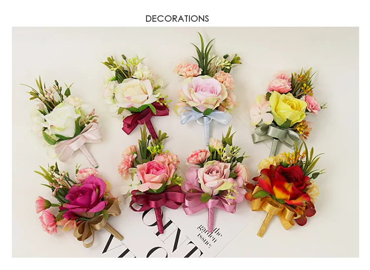bridesmaid bracelet wedding corsage flowers roses artificial  (1)