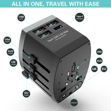 По всему миру Универсальный usb-адаптер зарядное устройство для iPhone Android мобильный телефон Быстрая зарядка настенный штекер для смартфона 4 порта конвертер