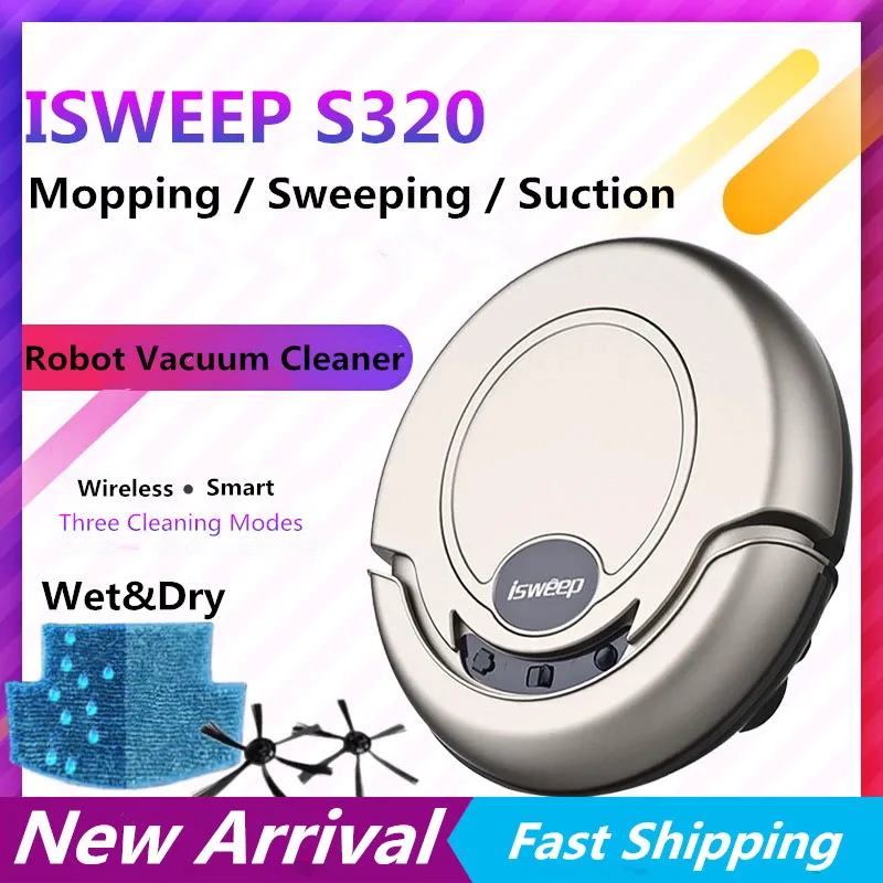 ISWEEP New Arrival S320 Smart Robot Vacuum Cleaner For Home Appliances Mopping Machine Mopping Cloth Strong Suction Random Type