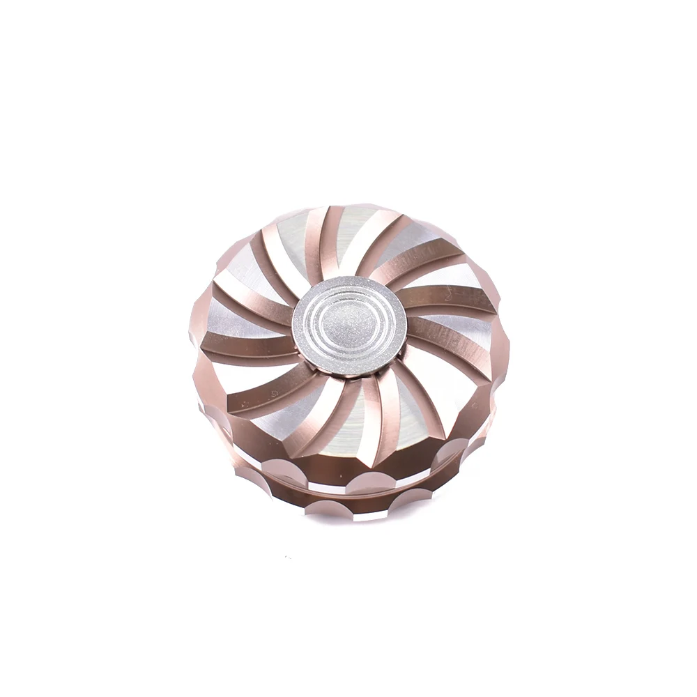 

High Quality Luxury New Novelty Unique 2 Pieces Layer Part Aluminum CNC Fingertip Fidget Spinner Weed Herb Tobacco Grinder