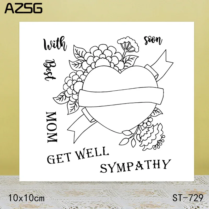 

AZSG SYMPATHY Clear Stamps Cutting Dies Set for DIY Scrapbooking/photo Album Decorative Craft