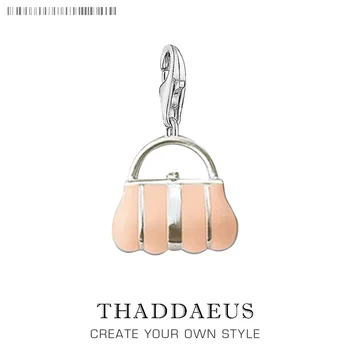 

Enamel Bag Charm Pendants For Women Girls Pure 925 Sterling Silver Female Pendant Fit Bracelet Necklaces Jewelry Friend Gift