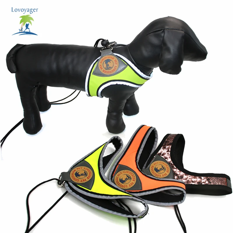 Mode Reflecterende Microfiber Hond Harnas Walk Kraag Riemen Veiligheid Harnas Vest Voor Hond Kat