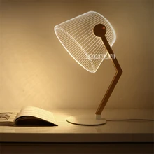Инновационный светильник 3D Vision, обучающая настольная лампа для чтения, деревянная настольная лампа, акриловая доска, Креативный светодиодный светильник 110-240 В 5 Вт