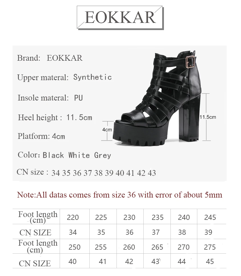Eokkar 2019 сандалии гладиаторы на платформе туфли лодочки высоком блочном каблуке с