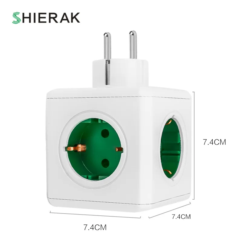 Электрическая розетка SHIERAK для умного дома европейская вилка 4 розетки без USB