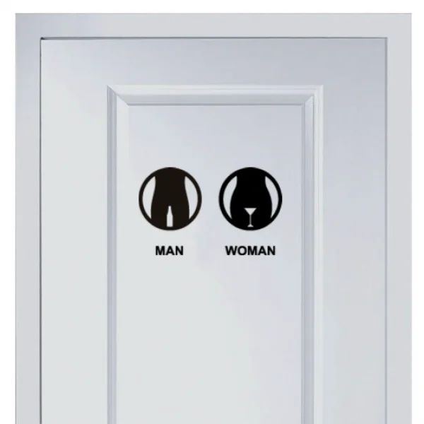 Winebottle And Wineglass Marks For Toilet Sticker Vinyl Fashion For Shop Office Home Cafe Hotel