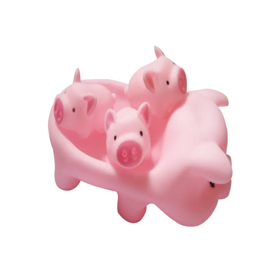 Baby Toys Pink Rubber pig Squeeze Sound Squeaky Pool Water Floating