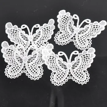 

20pcs Butterfly Shaped Hollow Lace Garment Accessories Applique Mesh Trim Sew On Guipure Lace Fabric for Decoration 75x50mm