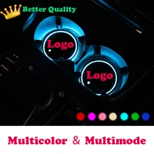 2X автомобильный светящийся коврик для посуды для Audi BMW Mercedes Benz Volkswagen Toyota Tesla Nissan Skoda Ford автомобильный светящийся Логотип Аксессуары