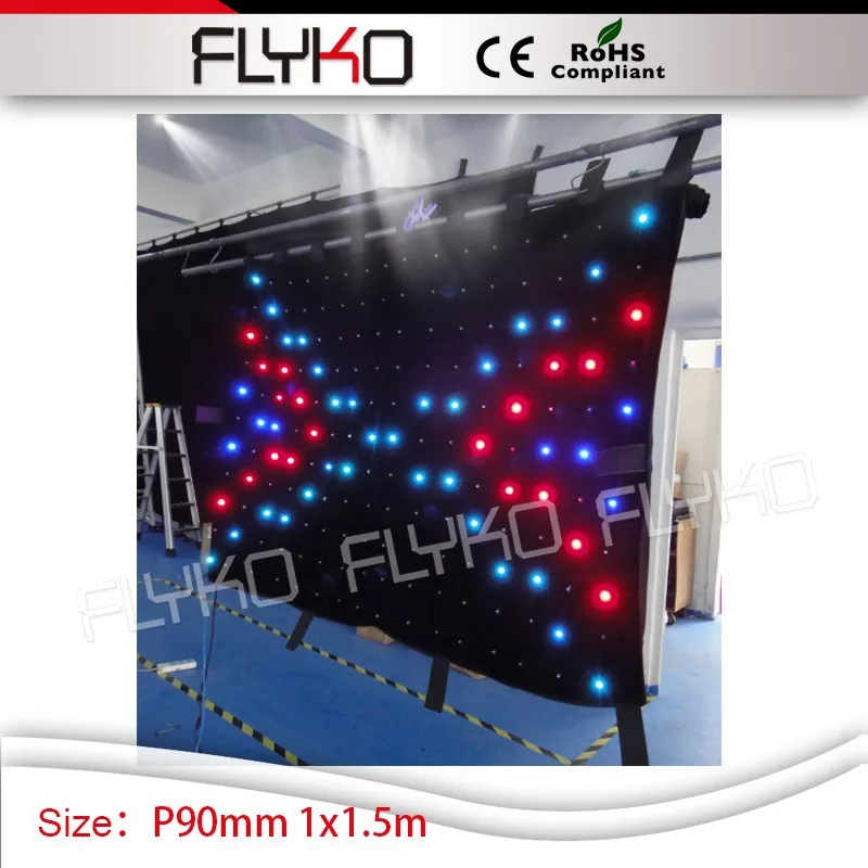 

P90mm high quality xxx video led display 1m high*1.5m width led display screen video curtain