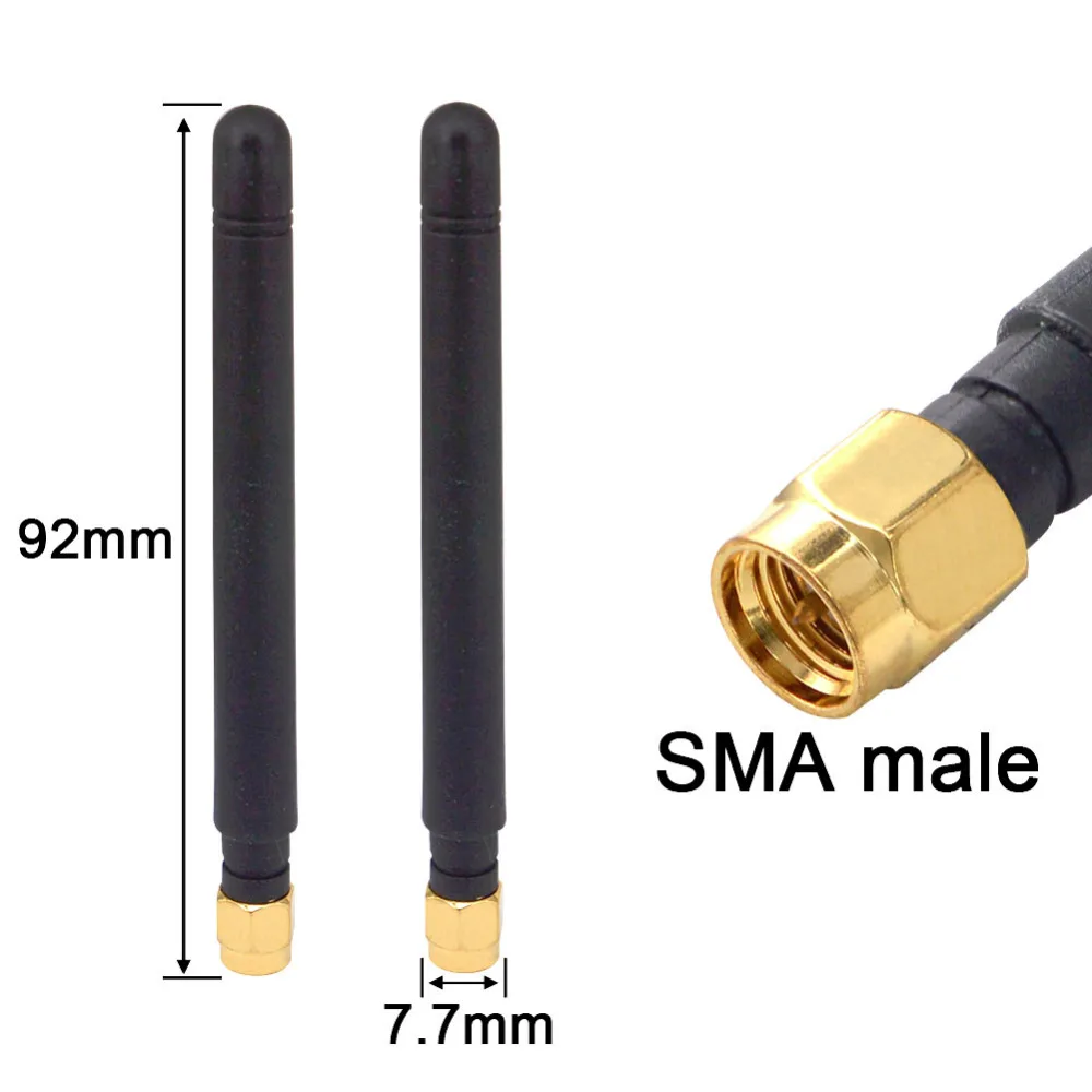 5 шт./лот позолоченный SMA штекер прямой разъем 85 мм 433 МГц 2-3dbi резиновые антенны