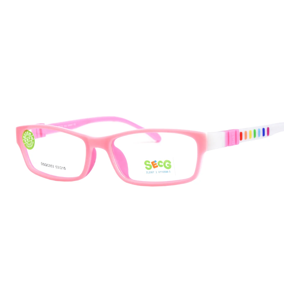 SECG Гибкая оправа для детских очков TR90 детские небьющиеся очки силиконовые для мальчиков и девочек оптические очки для близорукости - Цвет оправы: pink c41