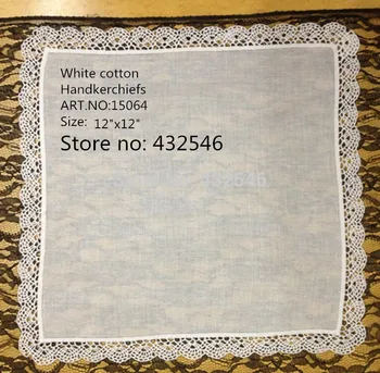 

Set of 12 Fashion Cotton Handkerchiefs 12-inch Wedding Handkerchief Vintage Lace Hankie Sweet Heart hanky For Bride/Ladies/women