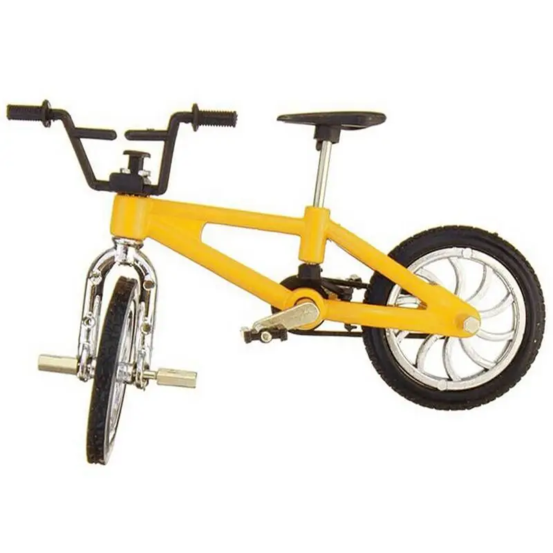 Ретро Мини Палец BMX велосипедный сборный велосипед Модель игрушки Флик Трикс Finger Bikes игрушки BMX велосипед Новинка кляп игрушки Дети Забавный подарок - Цвет: Цвет: желтый