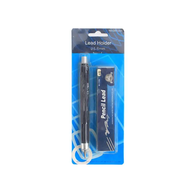 

5.6mm Mechanical Pencil With 6 Leads 4B Refill Holder Set For Sketching Drawing Writing Tool Student Kids Gift