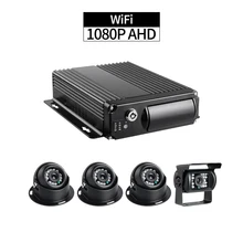 4CH WiFi грузовик мобильный комплект цифрового видеорегистратора с 4 шт 2.0MP аналоговые камеры высокого разрешения PC/Phone 1080 P удаленный монитор I/O сигнализация g-сенсор для безопасности транспортного средства