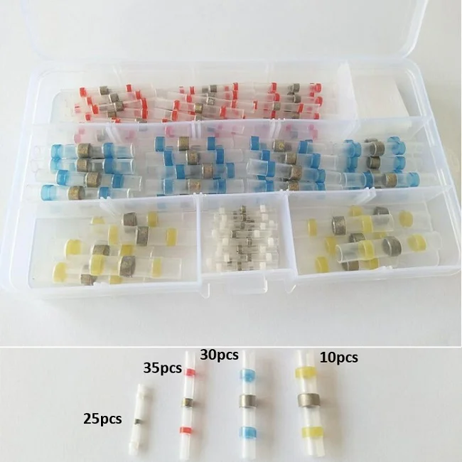 200/100/75/50 смешанные цвета, терм усадочная sordering терминалы Водонепроницаемый припоя рукав трубки электрический провод стыковые соединители комплект - Цвет: 100PCS FOR 1 SET