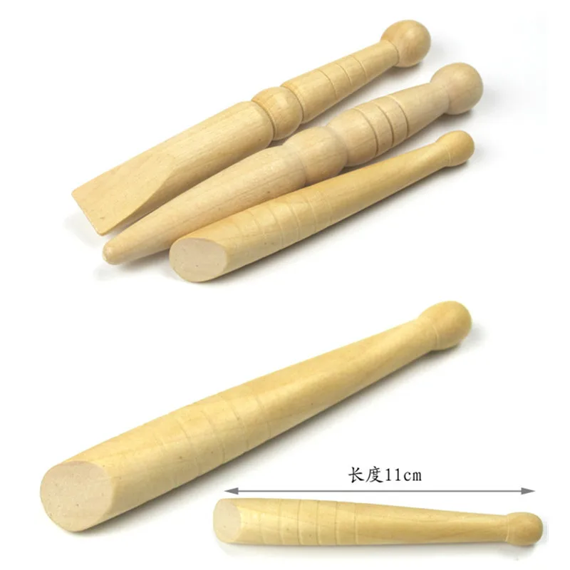 3 in 1 Wooden Massage Chinese Acupoint Acupuncture Massage Stick Wood