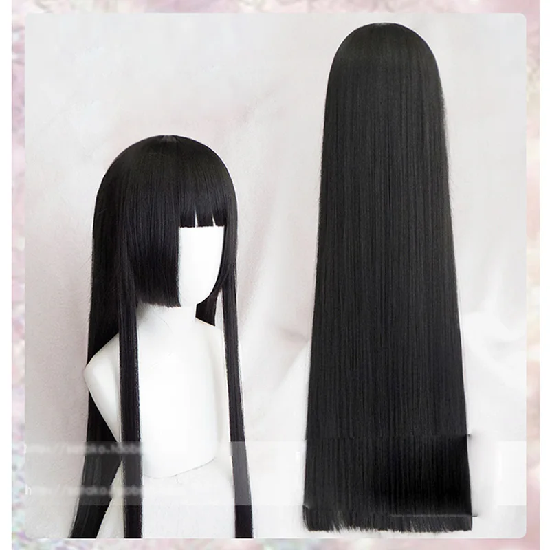 Косплей Аниме 100 см Kakegurui Yumeko Jabami парики черный длинный прямой аниме девушка парик