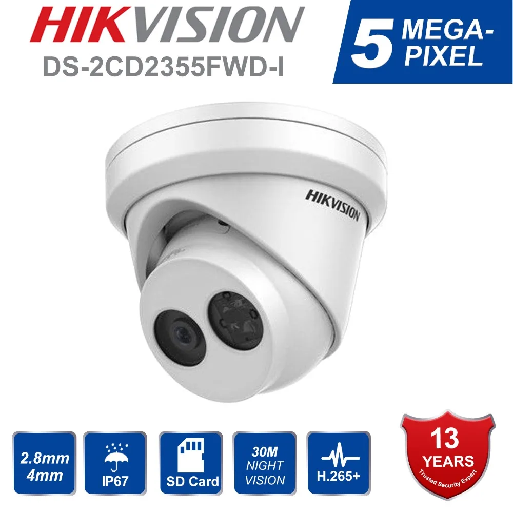 

HIK Original English Original New H.265+ IP Camera 5MP Network Turret IP Camera DS-2CD2355FWD-I English Version Security Camera