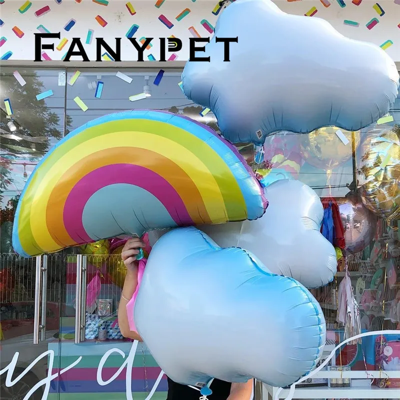 

New Cartoon Macaron rainbow Cloud balloon Helium ballons wedding birthday babyshower party decorations Supplies kids toy sun