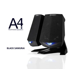EZEEY A4 – USB 3.5mm Blue LED Light Stronger Bass 2.0 Speaker for Desktop Computer Laptop Notebook Tablet FM Radio iPhone PC
