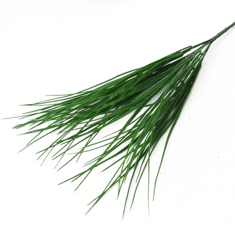 Новые поступления пластиковые длинные листья травы пучок искусственной зелени зеленый рис растение для украшения свадьбы цветочные композиции - Цвет: 16.54 inches