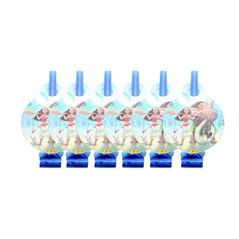

6pcs/lot Noise Maker Blowout Moana Theme Party Supplies Birthday Party Decorations Kids Easter Favor Noise Maker Blowout
