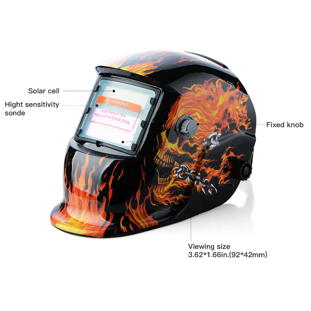 

Tool New Skull Solar Auto Darkening MIG MMA Electric Welding Mask/Helmet/welder Cap/Welding Lens for Welding Machine