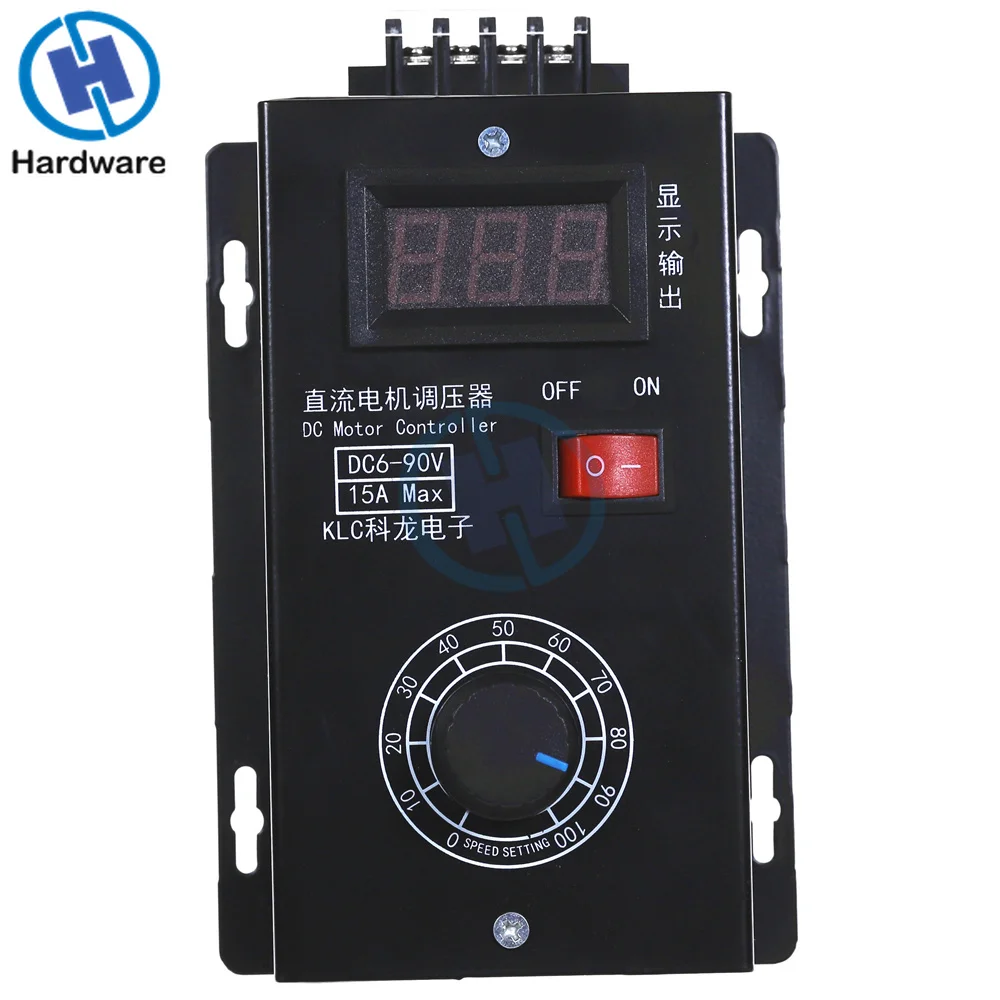 

Universal DC 6-90V PWM DC Motor Speed Controller Regulator PLC Max 15A Governor with Volt Display