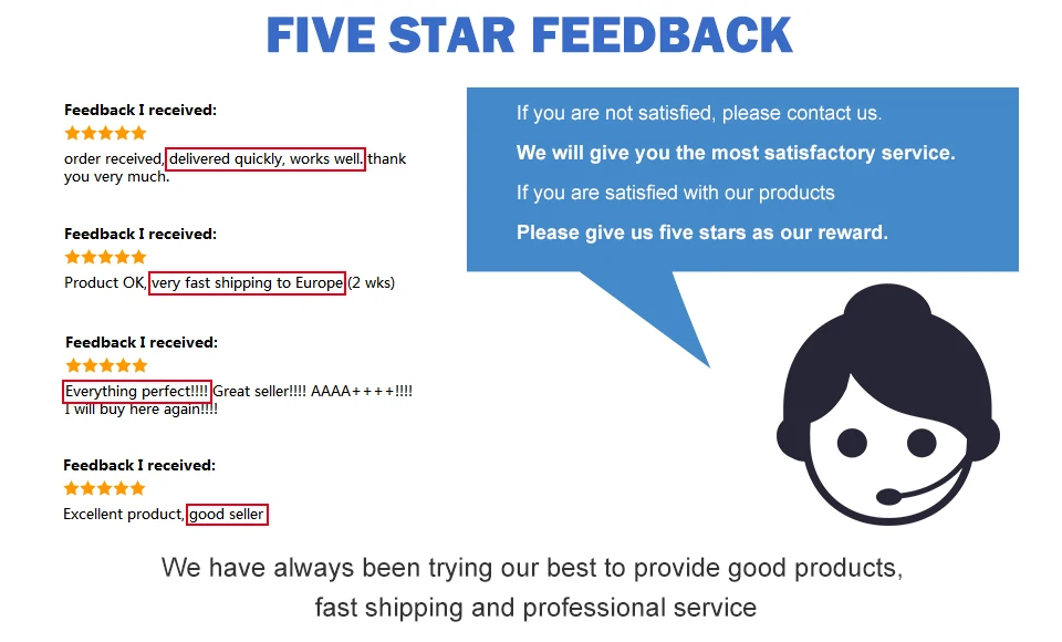 FIVE STAR FEEDBACK