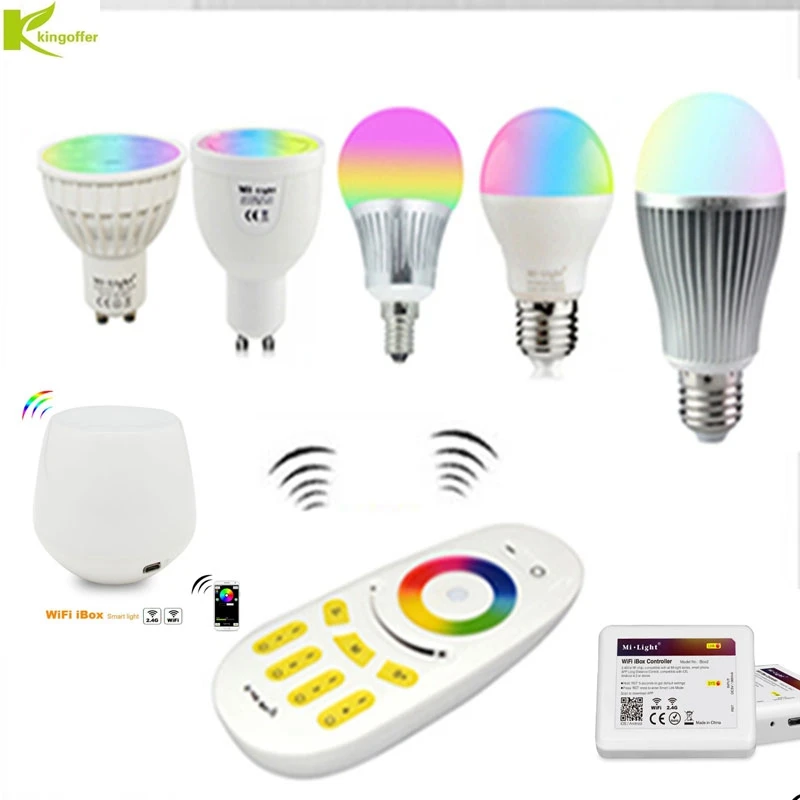 

Milight 2.4G Remote Control Led Bulb MR16 GU10 E14 E27 Smart Wireless Lamp 4W 5W 6W 9W 12W RGBW/RGBWW/RGBCCT WIFI APP Controller