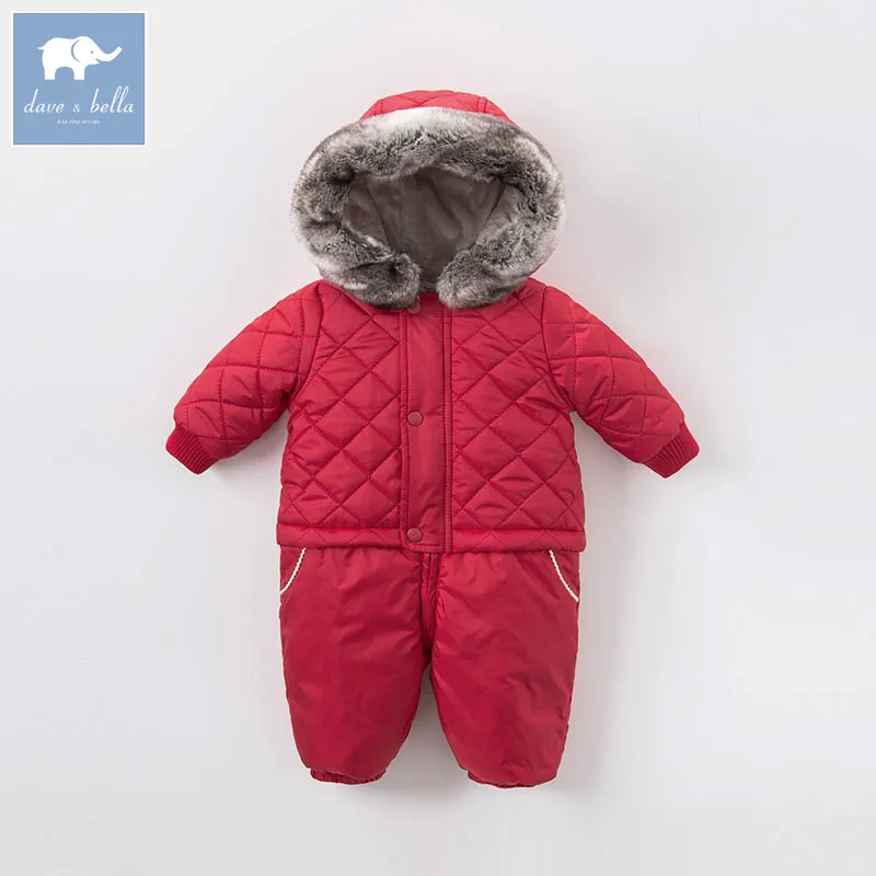 

DB5415 dave bella winter new born unisex boys girls fashion red romper children cute romper baby 1 piece